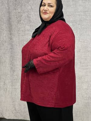 تونیک بوکله مخمل قرمز